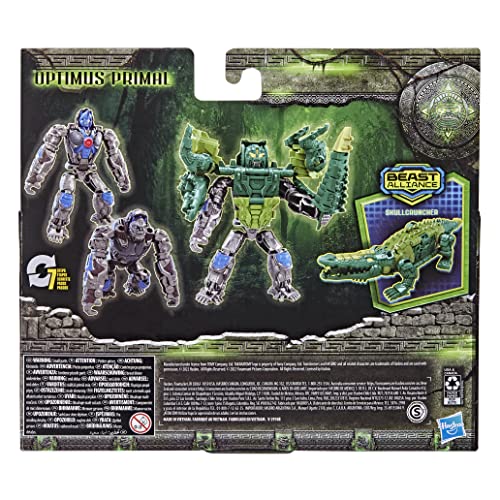 Transformers Beast Combiner 2-Pack: Optimus Primal & Skullcruncher - Convertible Action Figures for Ages 6+ 9