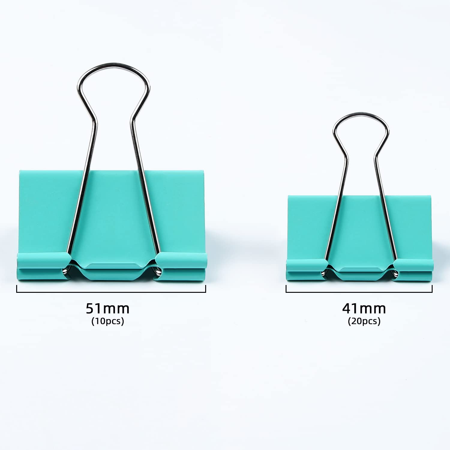 NORTHERN BROTHERS Large Metal Foldback Binder Clips - Assorted Colors, 41mm & 51mm Sizes, 30 Pack 2