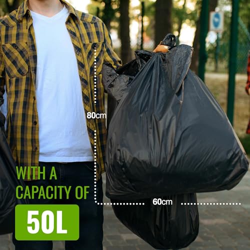 EcoBag Extra Strong Heavy Duty Refuse Sacks - 50L Recyclable Bin Bags, 50 Pack 8