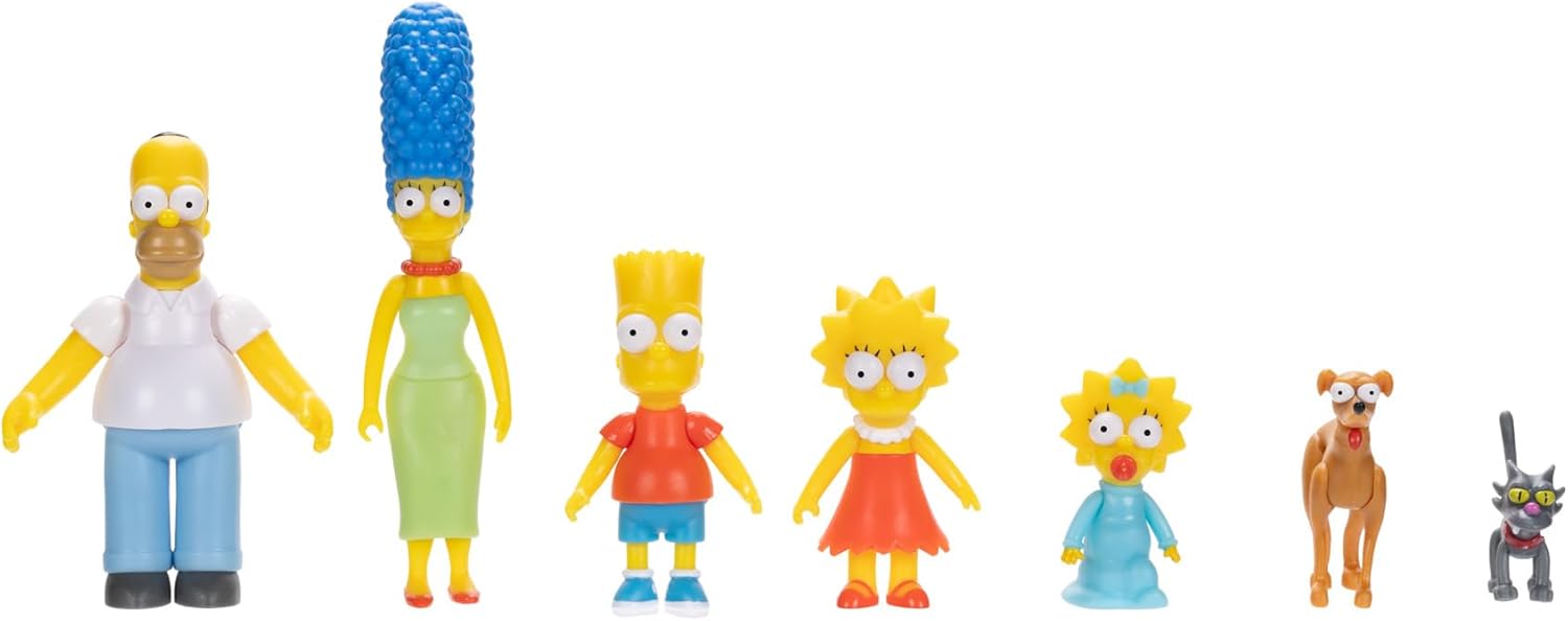 The Simpsons 2.5" Action Figure Scaled Multipack - Poseable Family Set with Pets