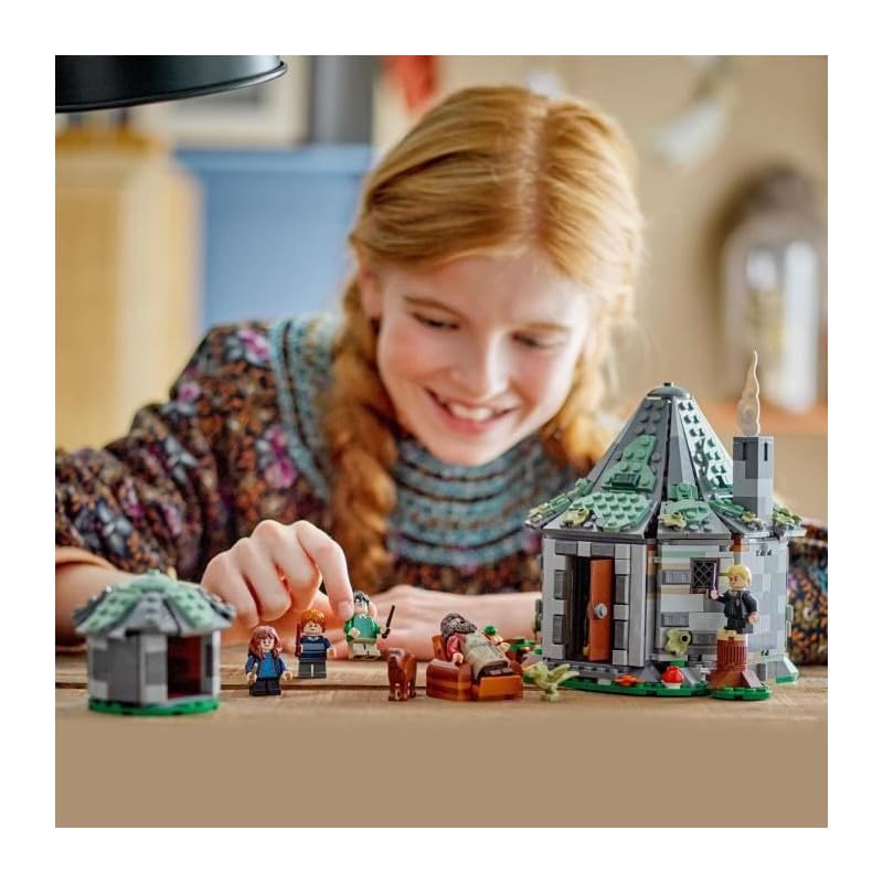 LEGO Harry Potter 76428 Hagrid’s Hut: An Unexpected Visit – Buildable Playset with 5 Minifigures, Dragon & Dog, Ages 8+