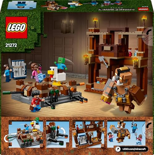 LEGO Minecraft Woodland Mansion Fighting Ring - Building Set with Steve, Garrett, Henry, Baby Zombie, Chicken Jockey, Great Hog - 491 Pieces (21272) 12