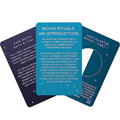 Gift Republic 100 Moon Ritual Cards for Self Care, Spells, and Affirmations