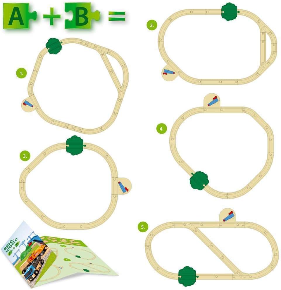 BRIO World Lift & Load Starter Set - Wooden Railway Train Playset for Ages 3+ 4