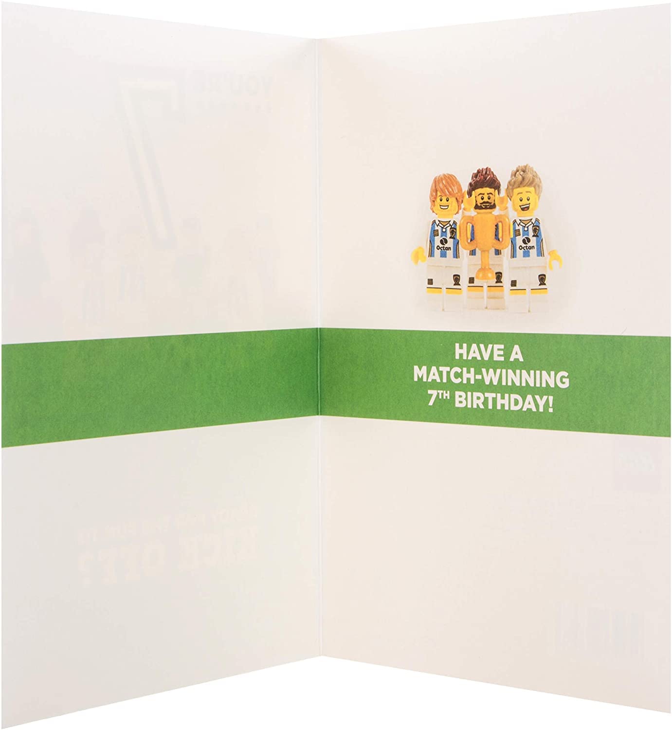 Hallmark Age 7 Birthday Card - Lego Football Design with Blue Foil