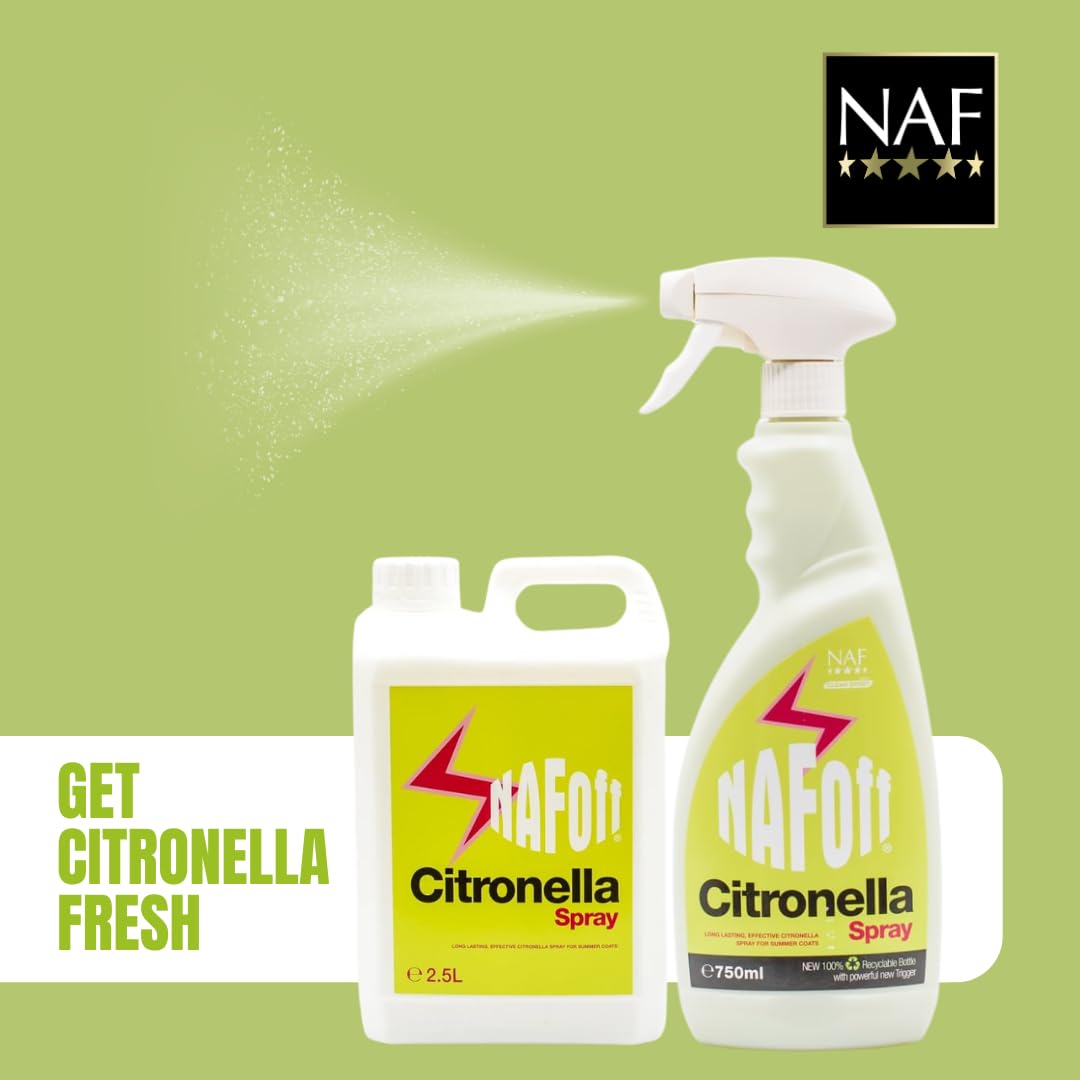NAF Off Citronella Spray - Natural Summer Fly Repellent for Horses | 750ml Ready-to-Use