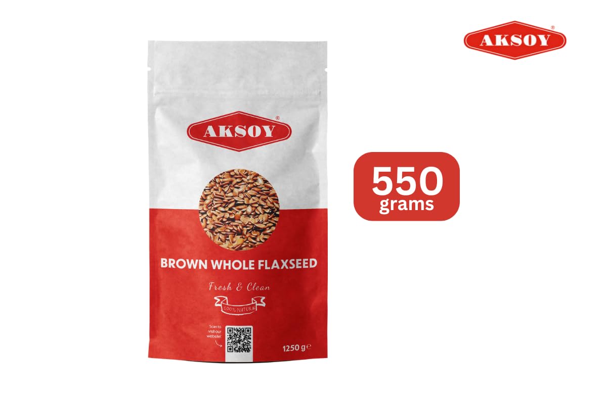 AKSOY Brown Whole Flaxseed (Linseed) - Raw, Non-GMO, 1250g | Cardiovascular Support 4