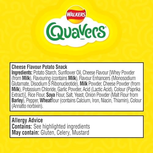 Walkers Quavers Cheese Flavour Potato Snacks 34g (Case of 30) 6