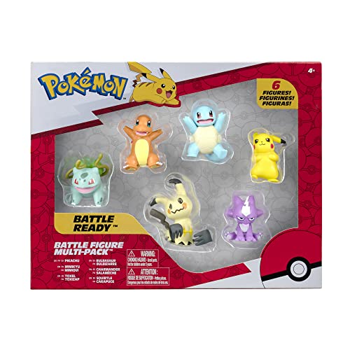 Pokemon PKW2684 Kampffiguren im 6er-Pack mit 5,1 cm großen Pikachu, Squirtle und Charmand