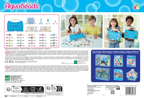 Aquabeads Beginner's Craft Studio 35087 - 900 Beads 25 Colors with Carry Case & Templates 8