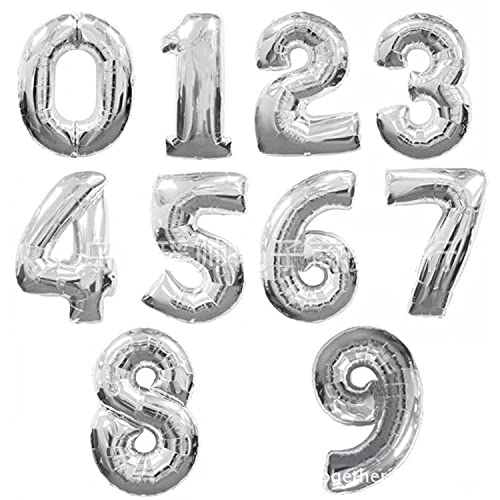 Majestic Silver Number 9 Foil Balloon - 76cm Standalone Party Decor