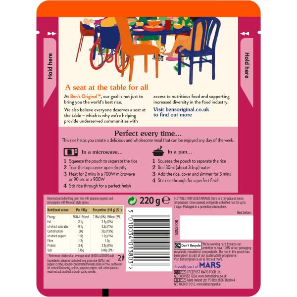 Ben's Original Mexican Style Microwave Rice, 6 x 220g Pouches 7