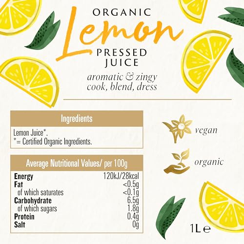Biona Organic Lemon Juice - 100% Pure Pressed Not From Concentrate 1lt