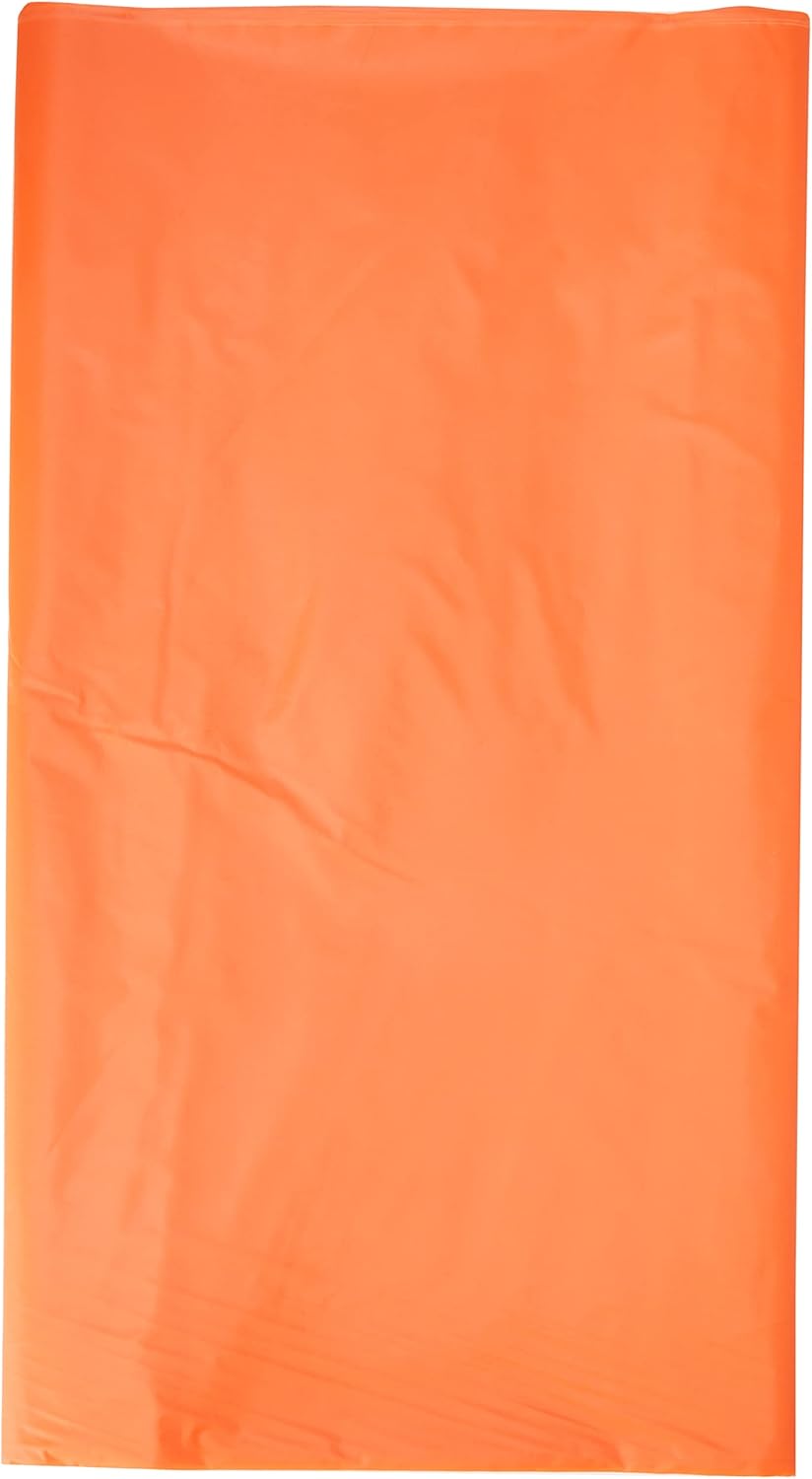 Unique Solid Pumpkin Orange Rectangular Plastic Table Cover (137cm x 274cm) 3