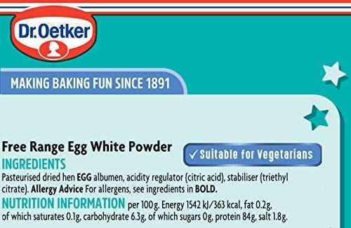 Dr. Oetker - Free Range Egg White Powder Sachets Baking Ingredient