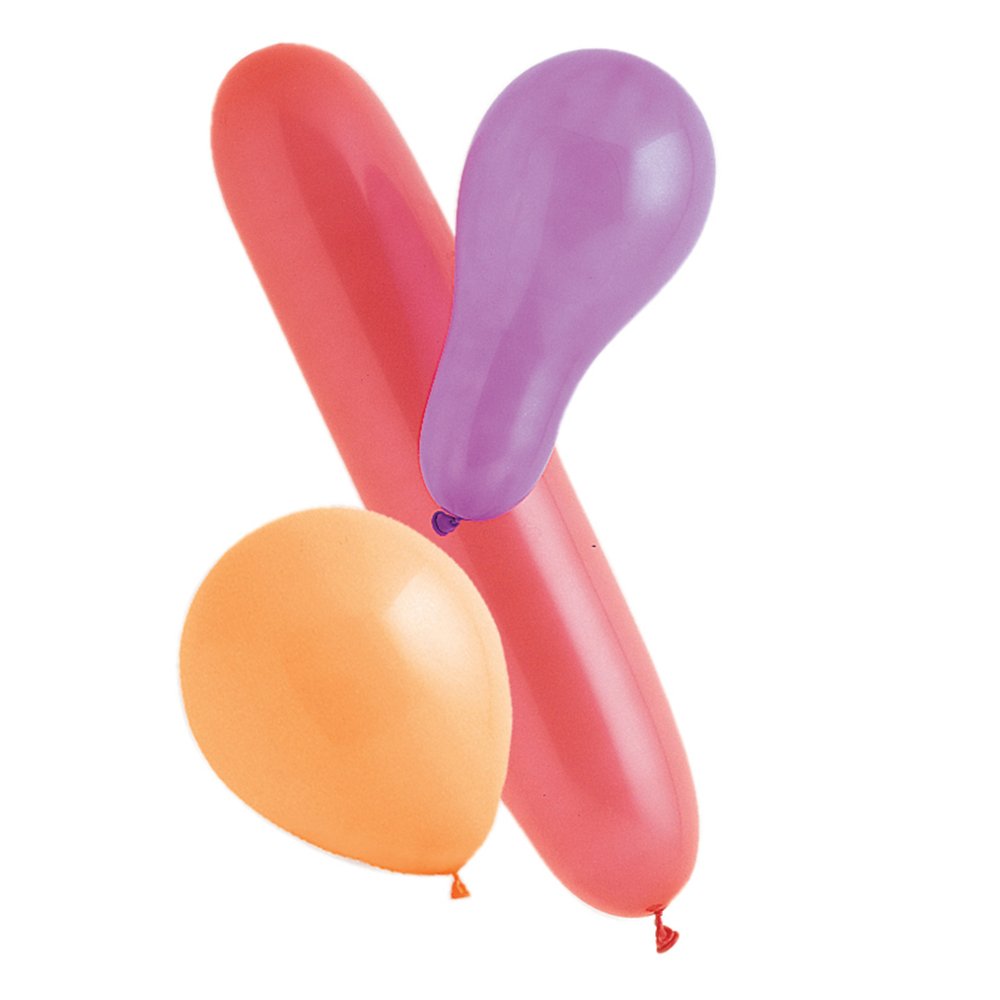 Unique Party Latex Assorted Colour and Shape Party Balloons - Pack of 100 | Biodegradable