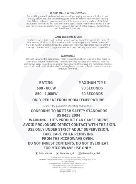 Warmies Plush Lion Microwavable Weighted Teddy with French Lavender Scent