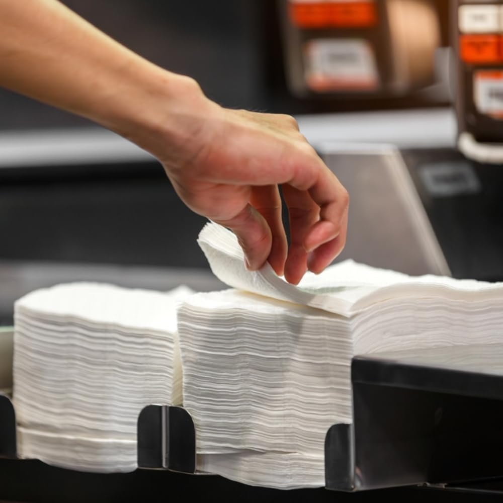 1ABOVE 100 Pack White Paper Napkins 30x30cm 1-Ply Soft and Absorbent