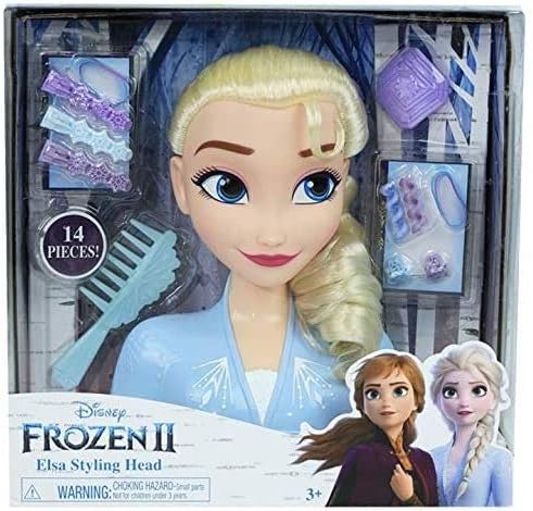Disney Frozen 2 Elsa Styling Head with 13 Accessories - Doll Playset for Kids 3+