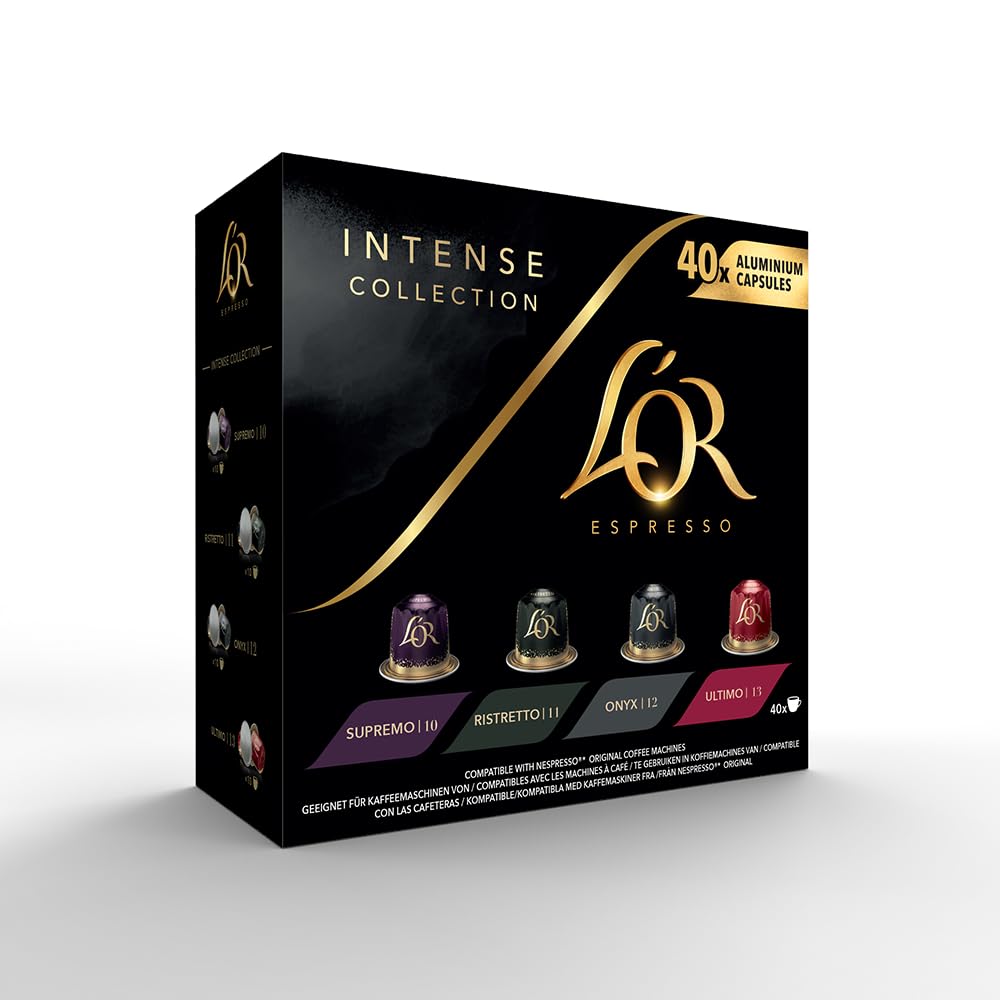 L'OR Espresso Intense Variety Box - 40 Recyclable Coffee Pods for Nespresso®* Compatible Machines
