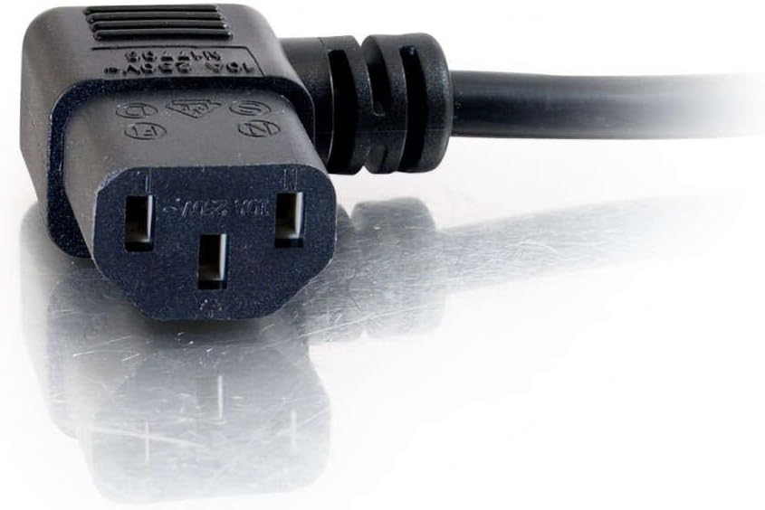 C2G 2 Metre 16 AWG Right Angle Power Cable (IEC320C13R to BS1363) - Heavy Duty Kettle Lead 3