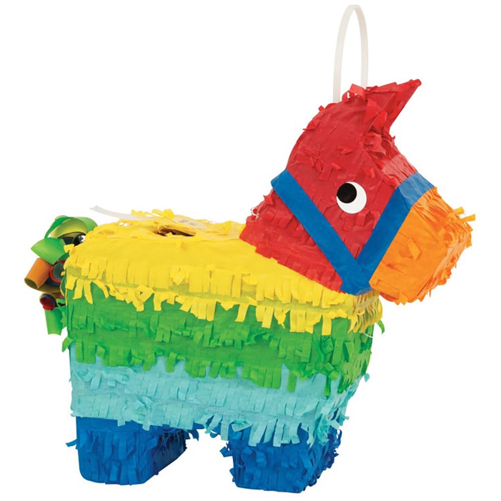 Unique Mini Donkey Pinata Favour Decoration - Multicolour | 19 cm x 20 cm x 7 cm | Cardboard