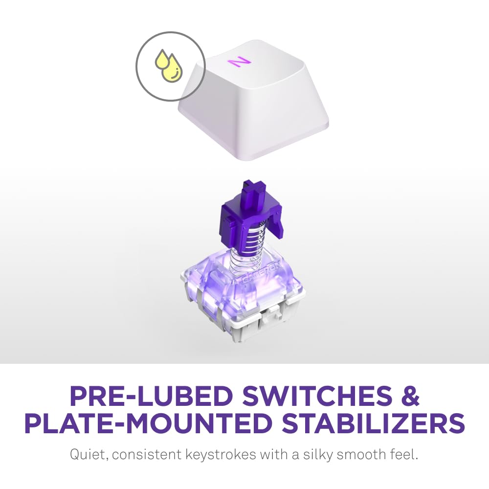 NZXT Function 2 MiniTKL Gaming Keyboard – White, Optical Switches, 8000Hz Polling, Aluminum Frame 4