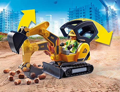 Playmobil City Action Small Excavator with Movable Bucket & 2 Construction Figures (70443) 5