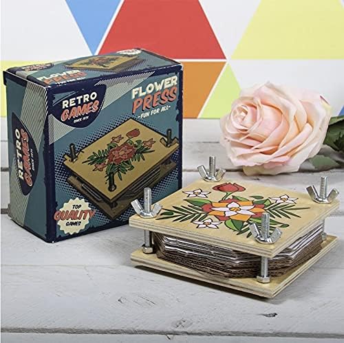 Retro Games Family Fun - Wooden Flower Press Craft Kit for Kids