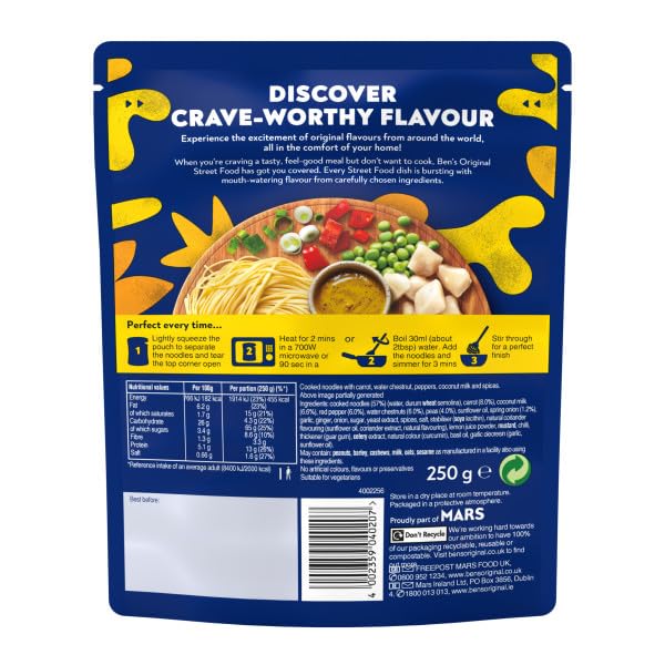 Ben's Original - Street Food Singapore Style Noodles Ready Meal (6 x 250g) 7