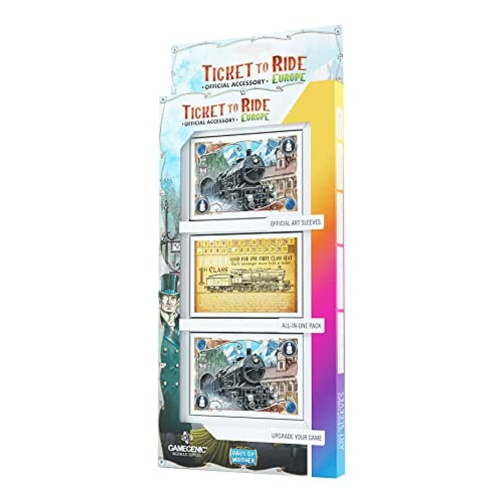 Gamegenic GGS15003ML Ticket to Ride Europe Art Sleeves - 168 Count Premium Card Protection