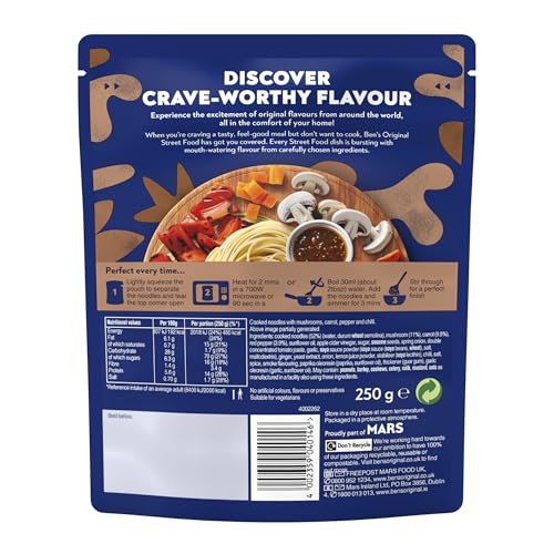 Ben's Original - Street Food Korean BBQ Style Noodles Ready Meal (6x 250g) 7