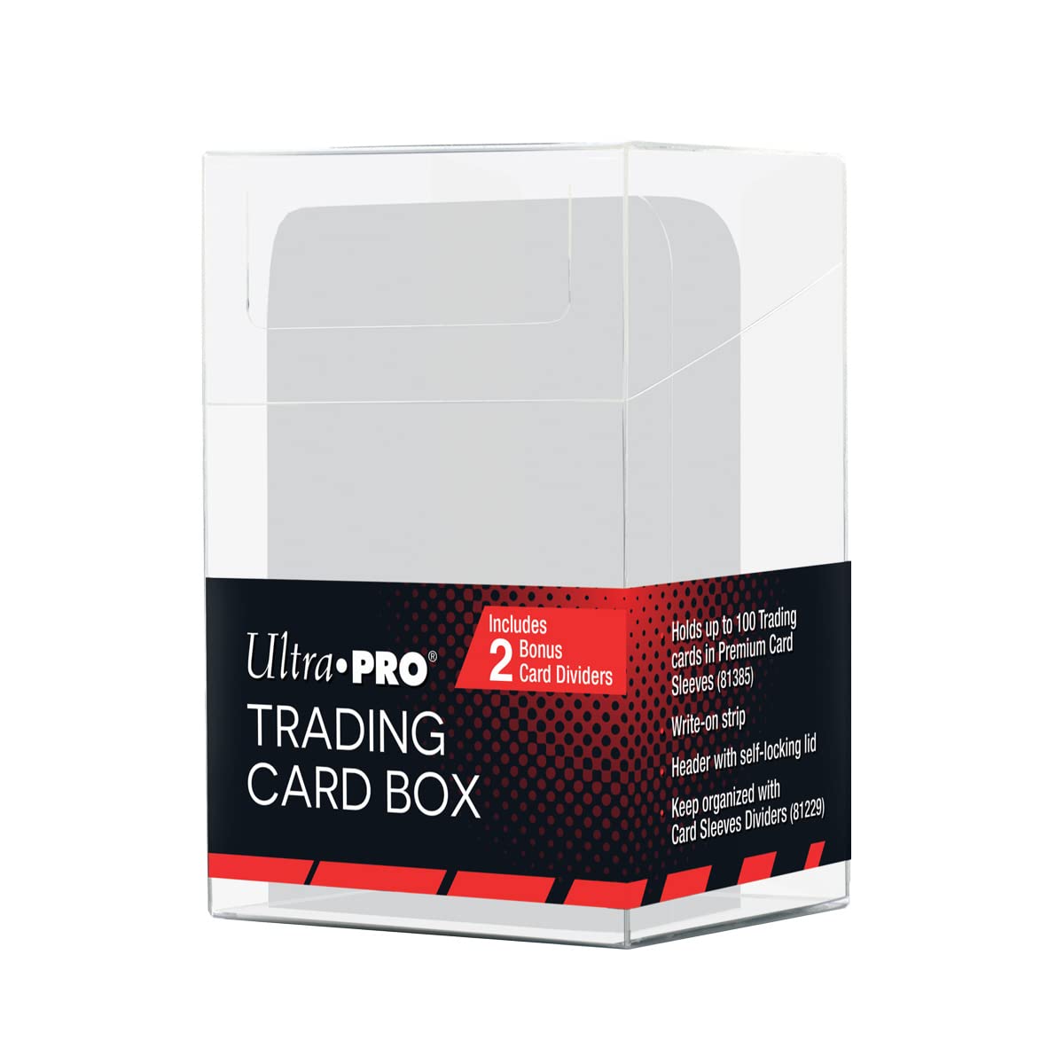 Ultra Pro E-85670 Trading Card Storage Box - Holds 100 Sleeved Cards with Dividers