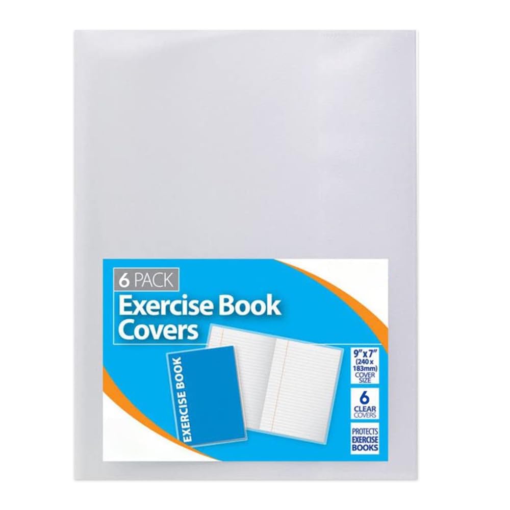 1ABOVE 6 Pack Clear Plastic Exercise Book Covers - 150 Micron Strong Protection | A5/A4 Compatible 1