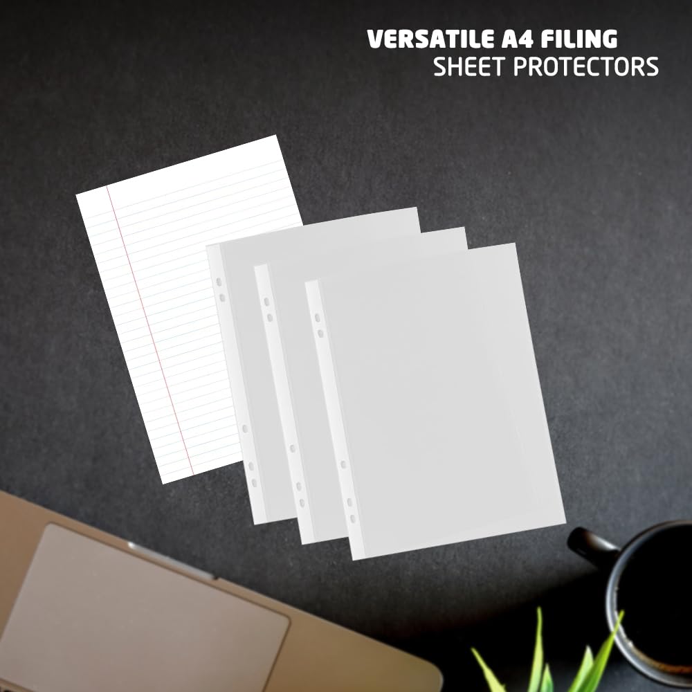 1ABOVE A4 Plastic File Pockets - 200 Pack Clear Poly Wallets | 30 Micron Durable Protection 2
