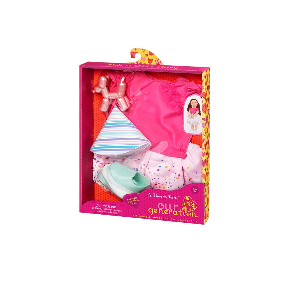 Our Generation It's Time to Party Birthday Outfit - Confetti-Print Skirt for 18-Inch Dolls 3