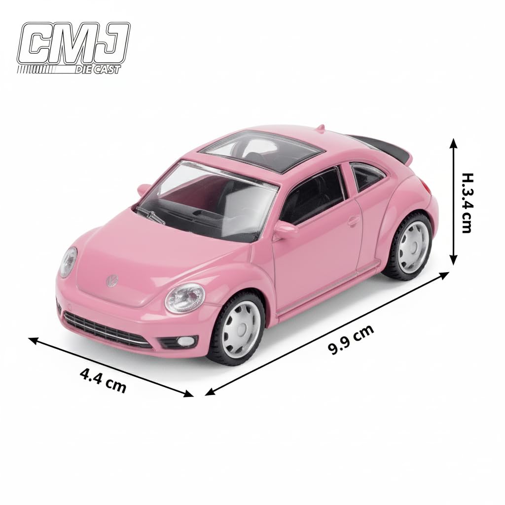 Volkswagen Beetle 1:43 Scale Die-Cast Model Car - Pink | Officially Licensed Collectors Edition