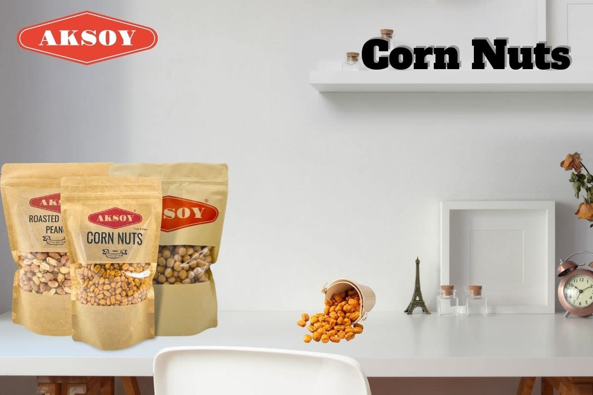 Aksoy Natural Craving Salted and Roasted Corn Nuts 500g - Original Toasted, Resealable Bag 3