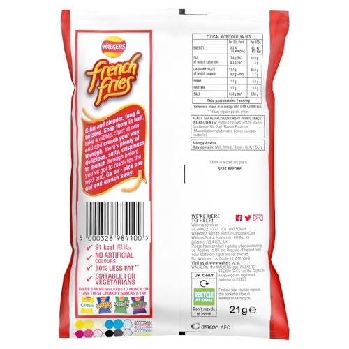 Walkers French Fries Ready Salted Crisps 21g (Case of 32) 5