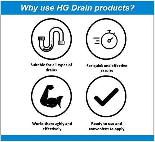 HG - Drain and Plug Hair Unblocker, 200ml + 250ml Dual Formula for Showers, Sinks, Baths & Toilets 3