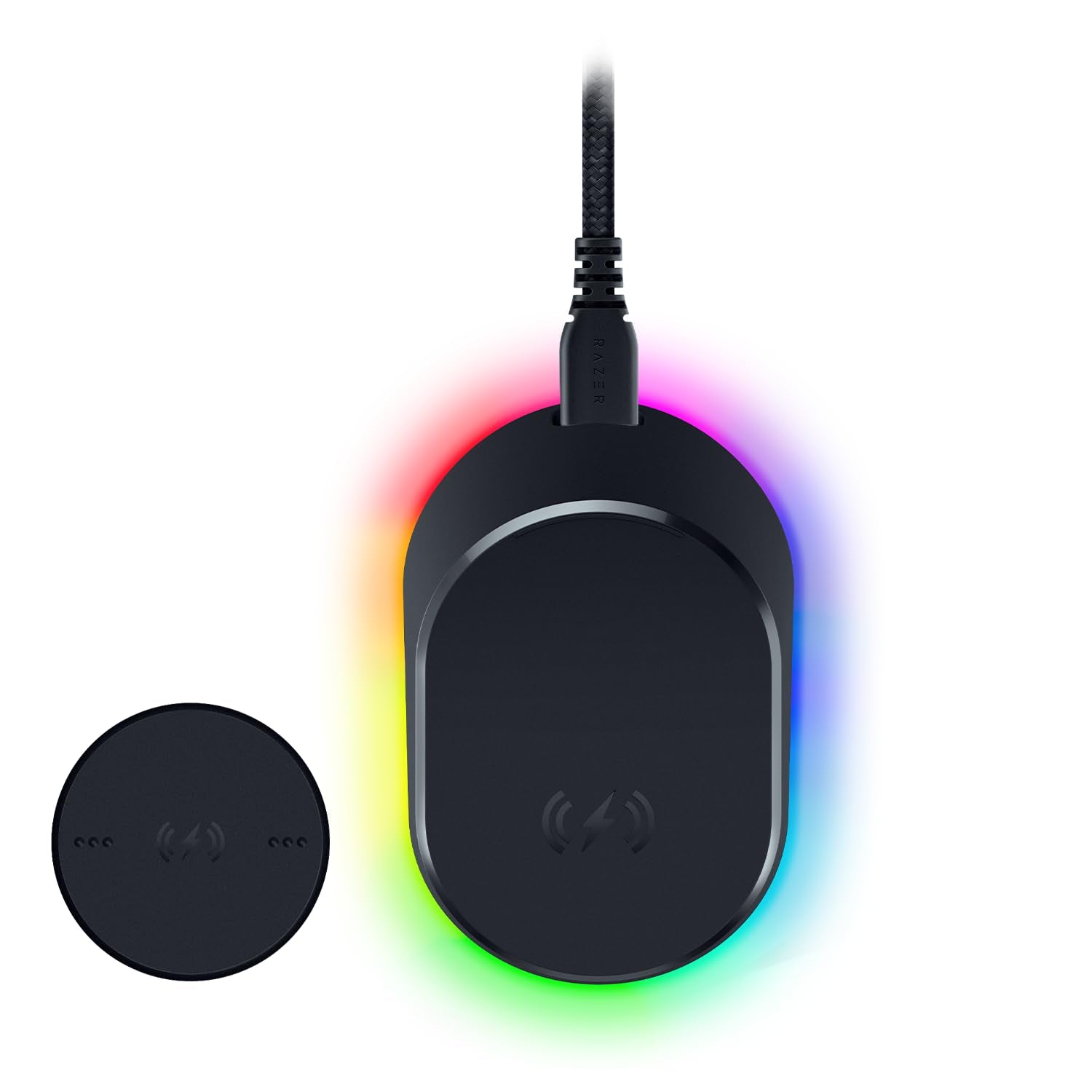 Razer Mouse Dock Pro & Charging Puck - Magnetic Wireless Charging Dock with 8K Hz Transceiver & RGB Lighting