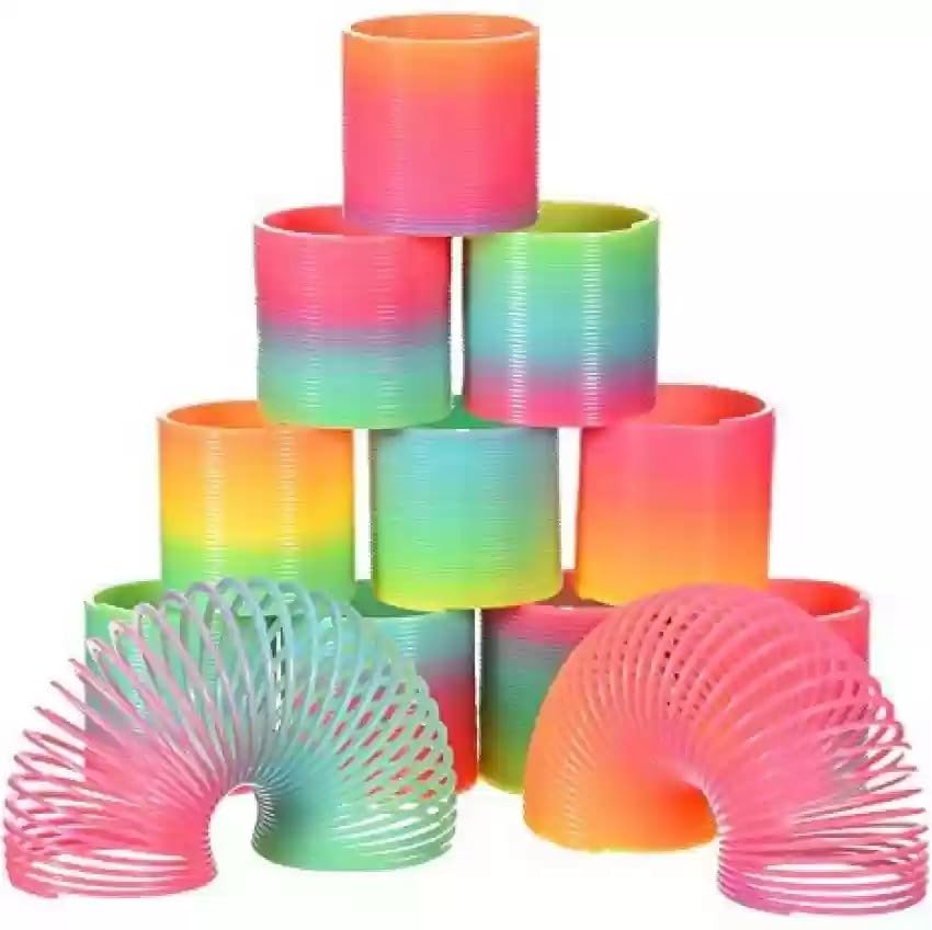 G4GADGET 36 PCS Mini Rainbow Springs - Vibrant Stretch & Spin Toy for Kids