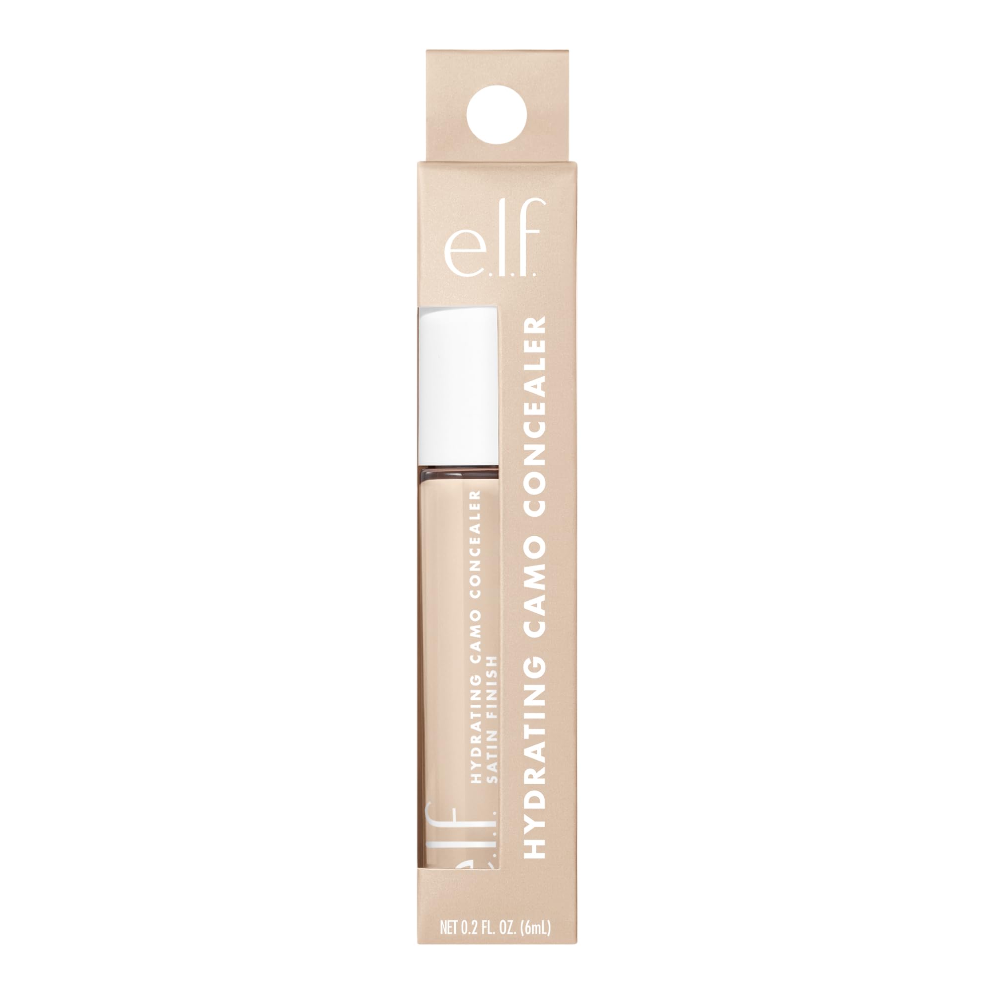 e.l.f. Hydrating Camo Concealer - Full Coverage Concealer for Blemishes & Dark Circles, Satin Finish, Fair Beige (0.203 Fl Oz)