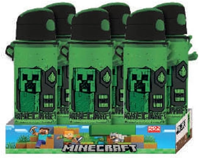 Kids Licensing Minecraft Aluminium Drinking Bottle with Click Closure 600 ml (MC00024)