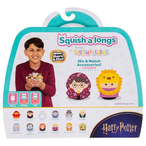 Squish-a-longs Harry Potter Mini-Squish + Accessory 12-Pack - Collectible Characters with Ring Attachments 12