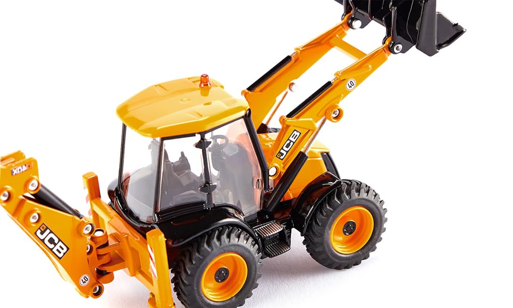SIKU JCB 4CX Backhoe Loader 3558 | 1:50 Scale Metal/Plastic Construction Vehicle | Yellow