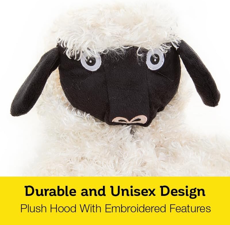 Sheep Cape Dress Up Costume - Soft Plush Hood with Velcro Fastening for Kids 3-7 Years 11