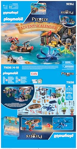 Playmobil 71636 Advent Calendar: Pirates - 24-Day Treasure Hunt Countdown for Kids Ages 4+ 8