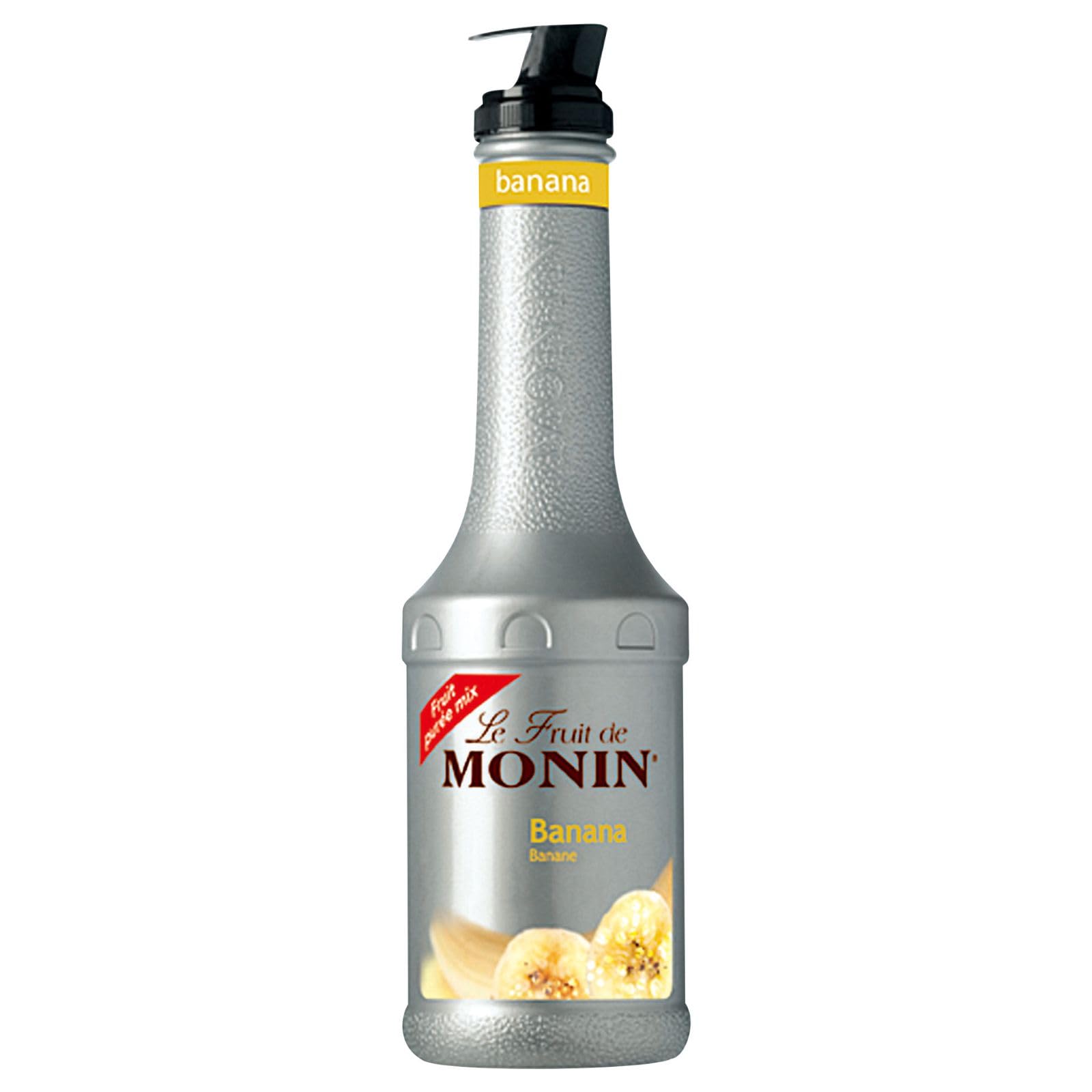 MONIN Banana Fruit Mix Puree 1L - Vegan-Friendly Banana Puree for Cocktails, Frappes & Iced Beverages
