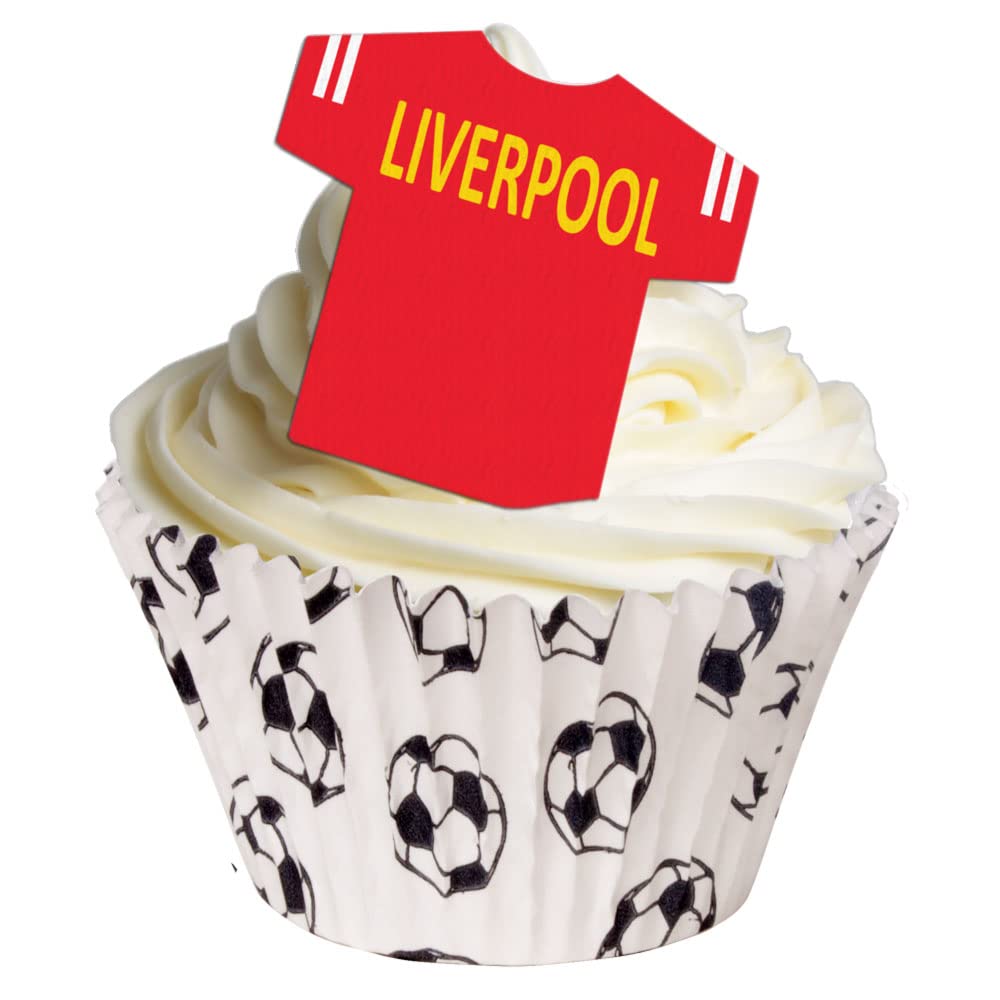 CDA Products 12 Edible T-Shirt Decorations - Liverpool Fan Cake Toppers